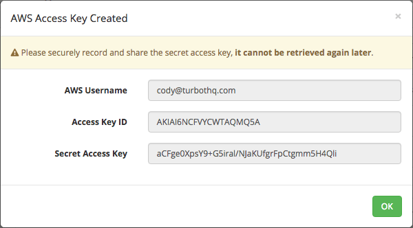 Create Access Key Modal