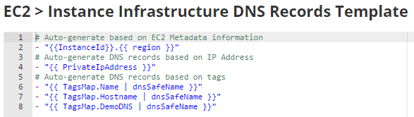 DNS Records template