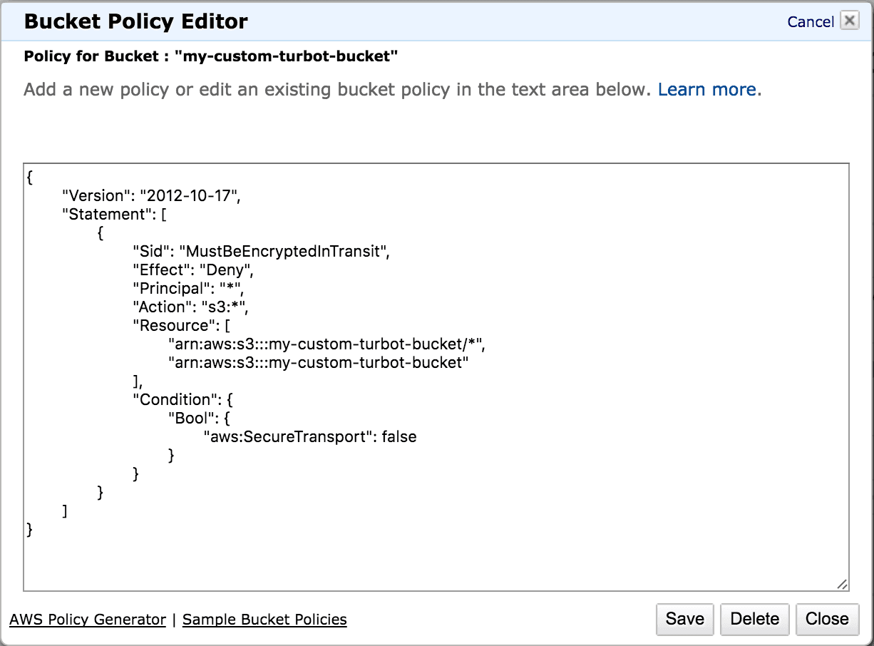 S3 Encryption in Transit Policy