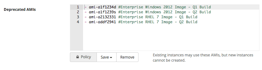 Deprecated AMIs Option