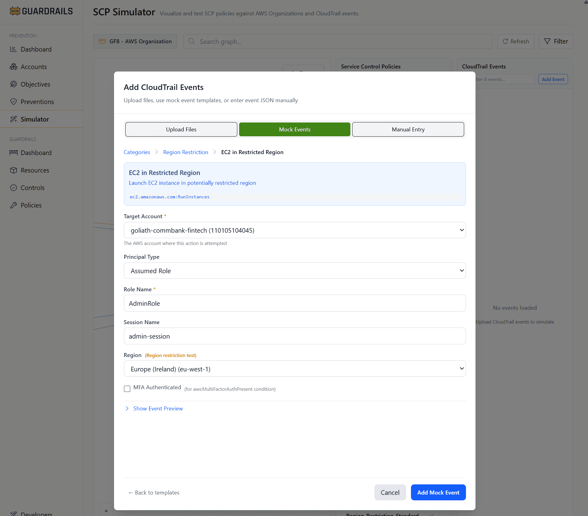 Mock event in SCP Simulator