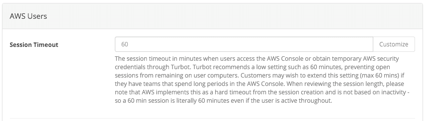 Session Timeout Sample AWS console timeout is now an option in AWS users > session timeout ...