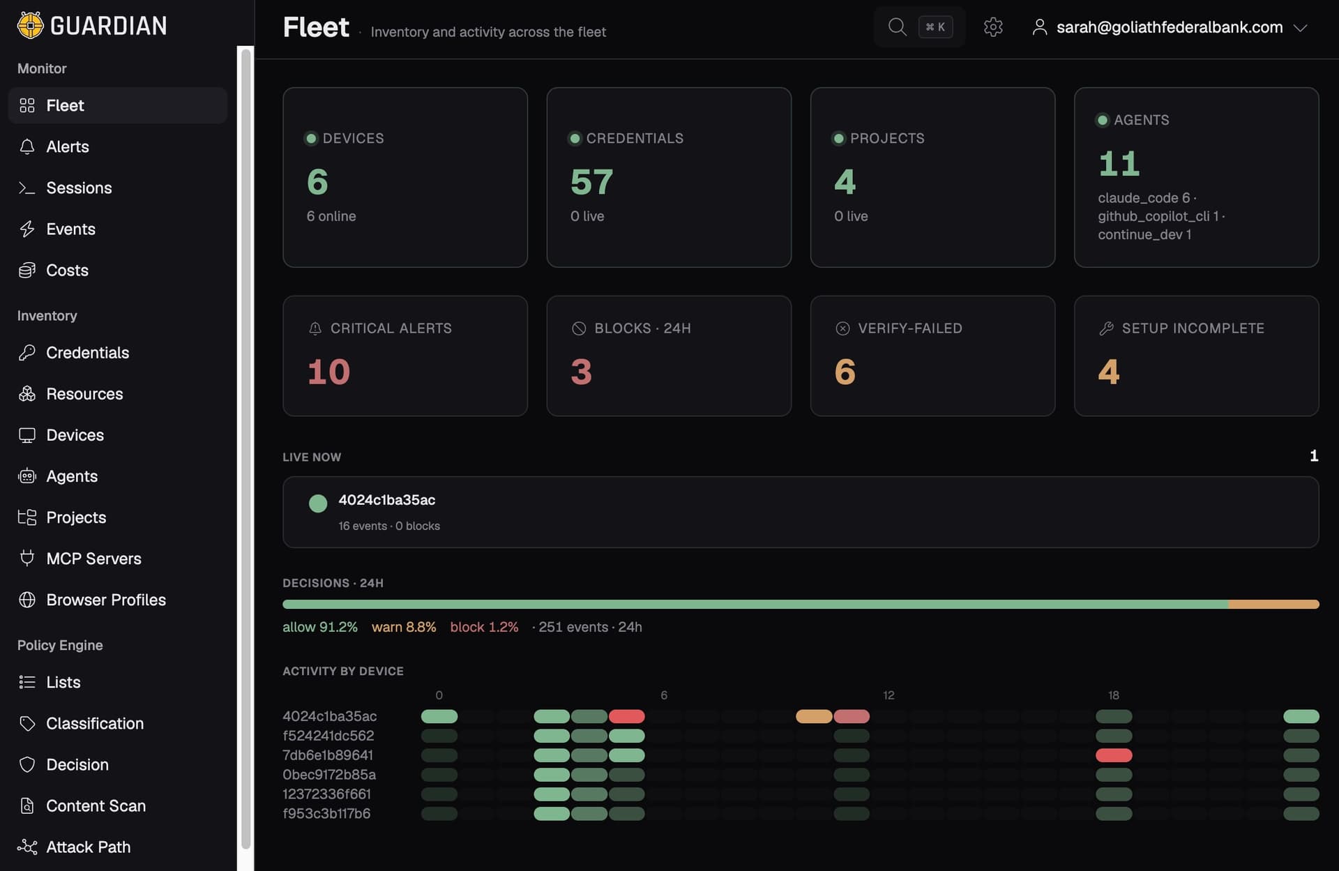 Guardian Fleet Overview Dashboard