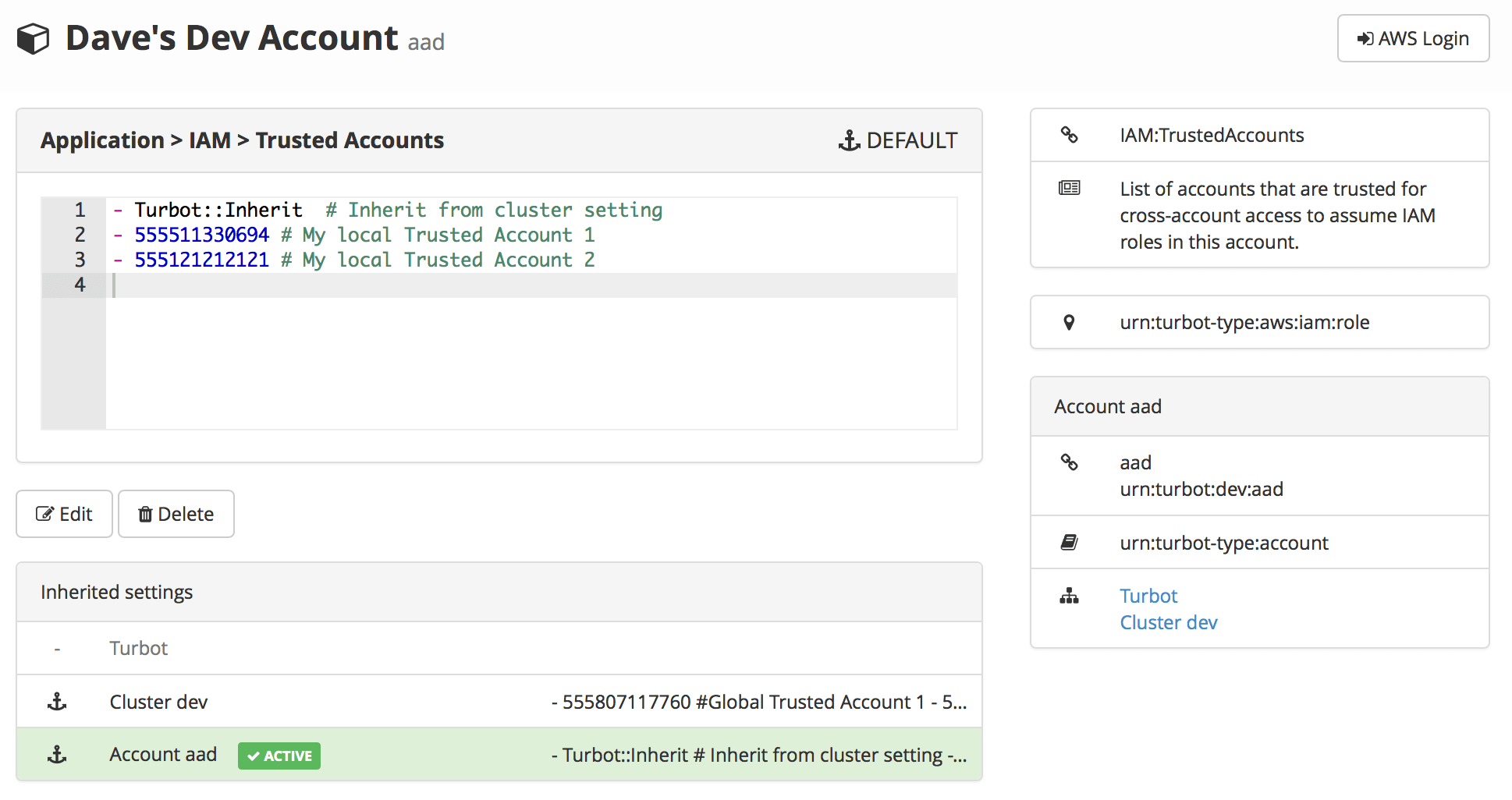 Option Inheritence Account