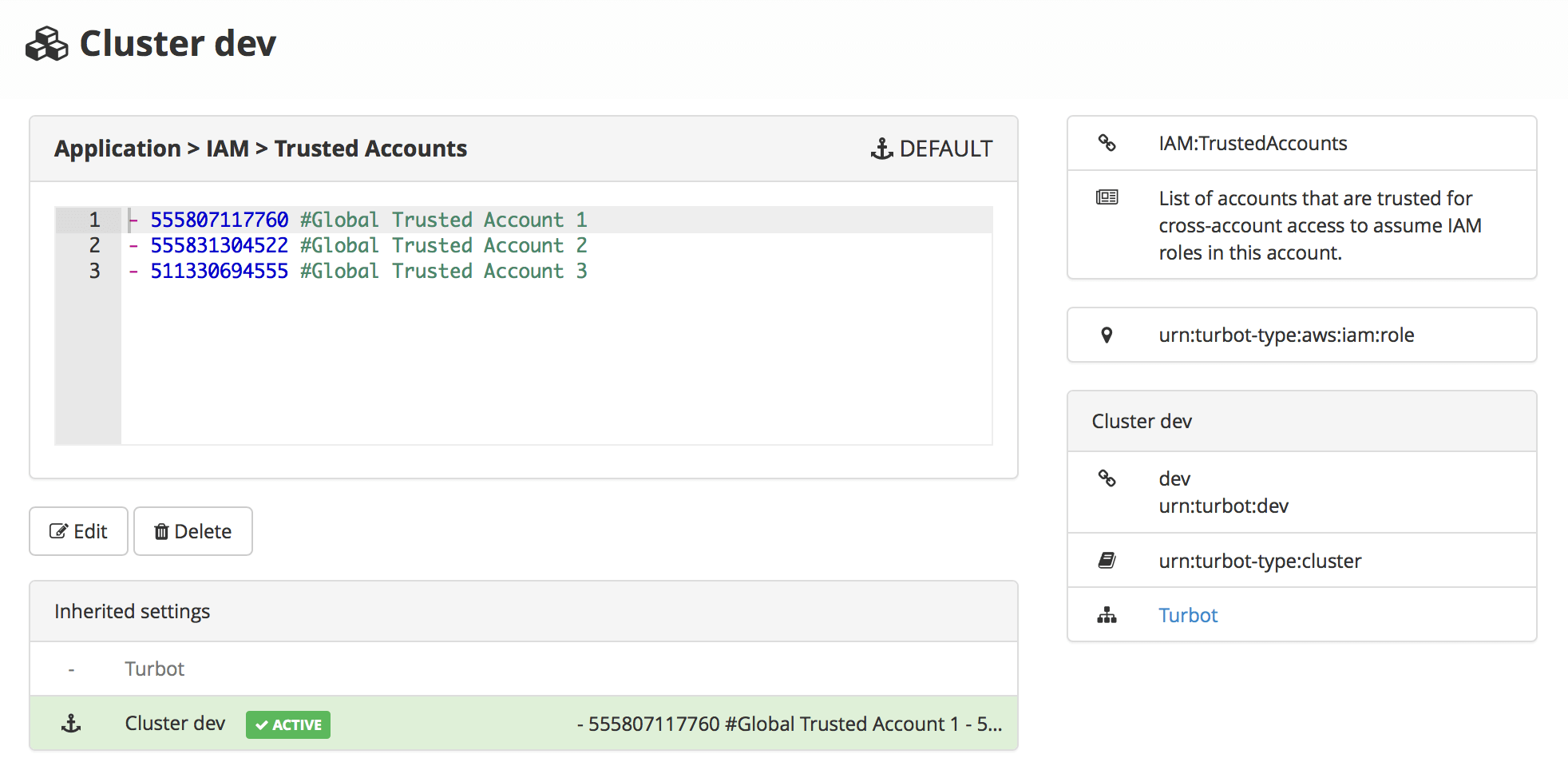 Option Inheritence Cluster