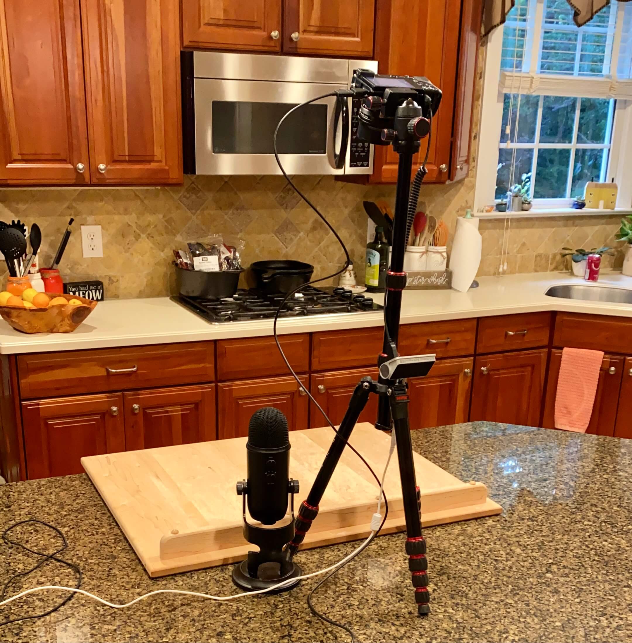cameras setup in kitchen