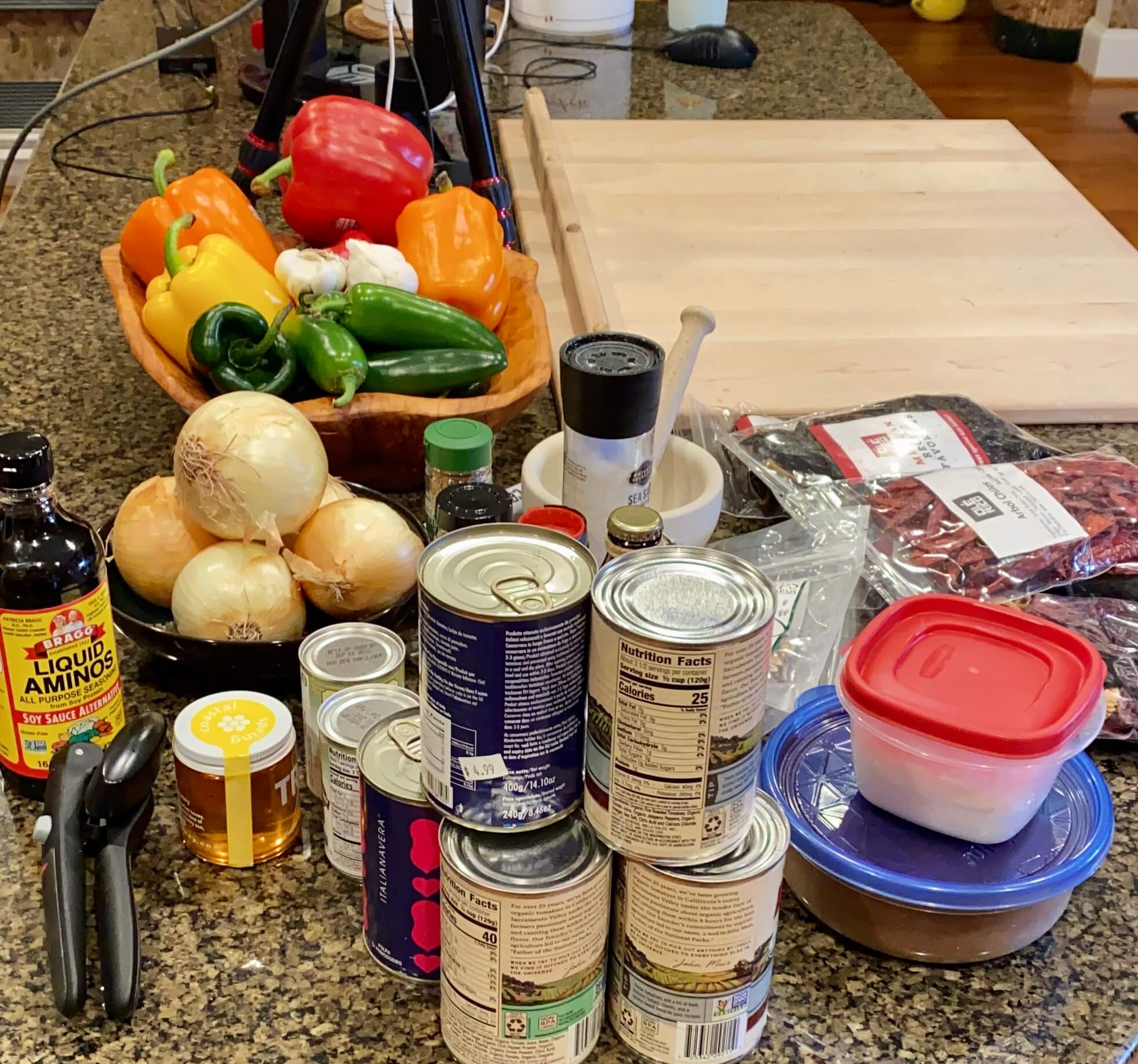 all the ingredients ready for cooking