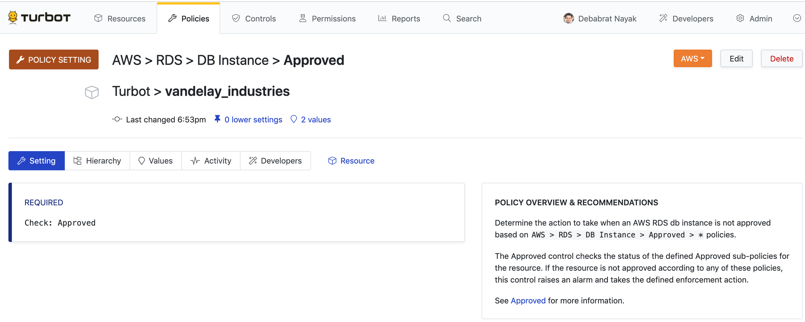 instance approved
